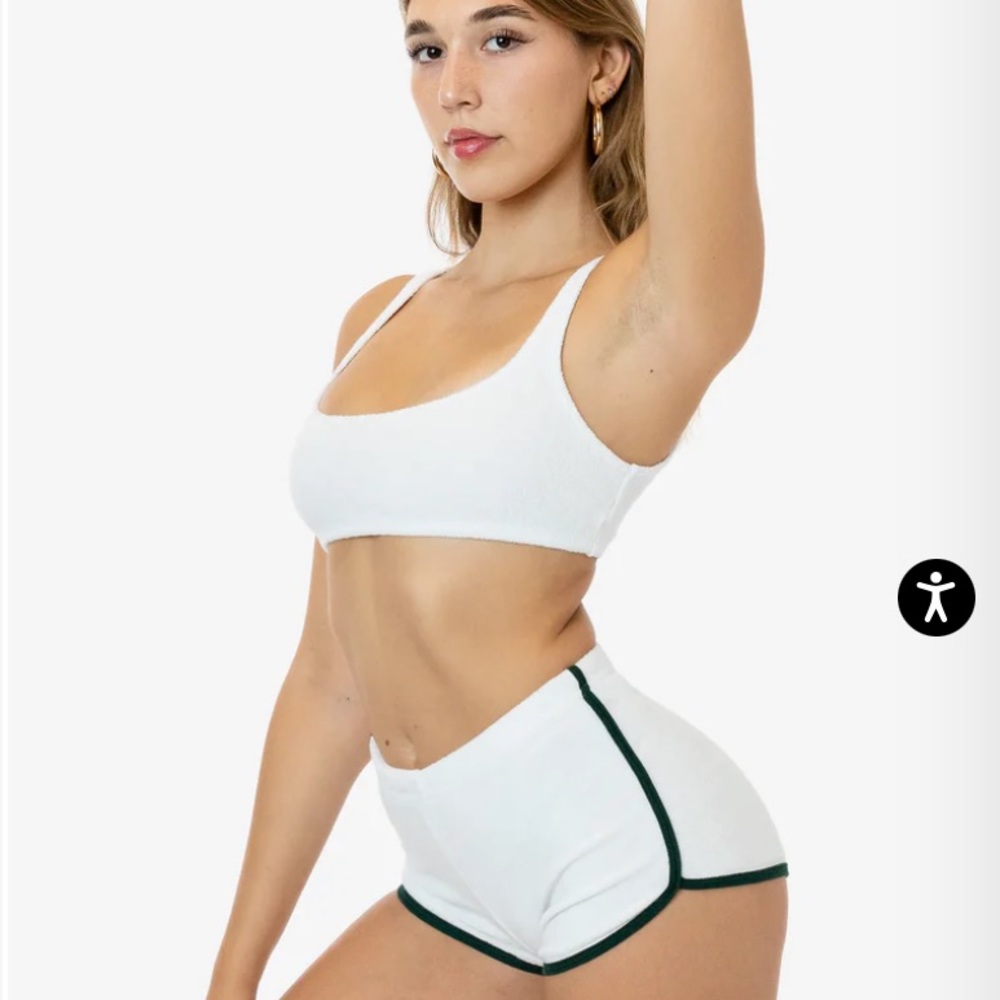 Los Angeles Apparel LOOP TERRY SQUARENECK BRA TOP white XS